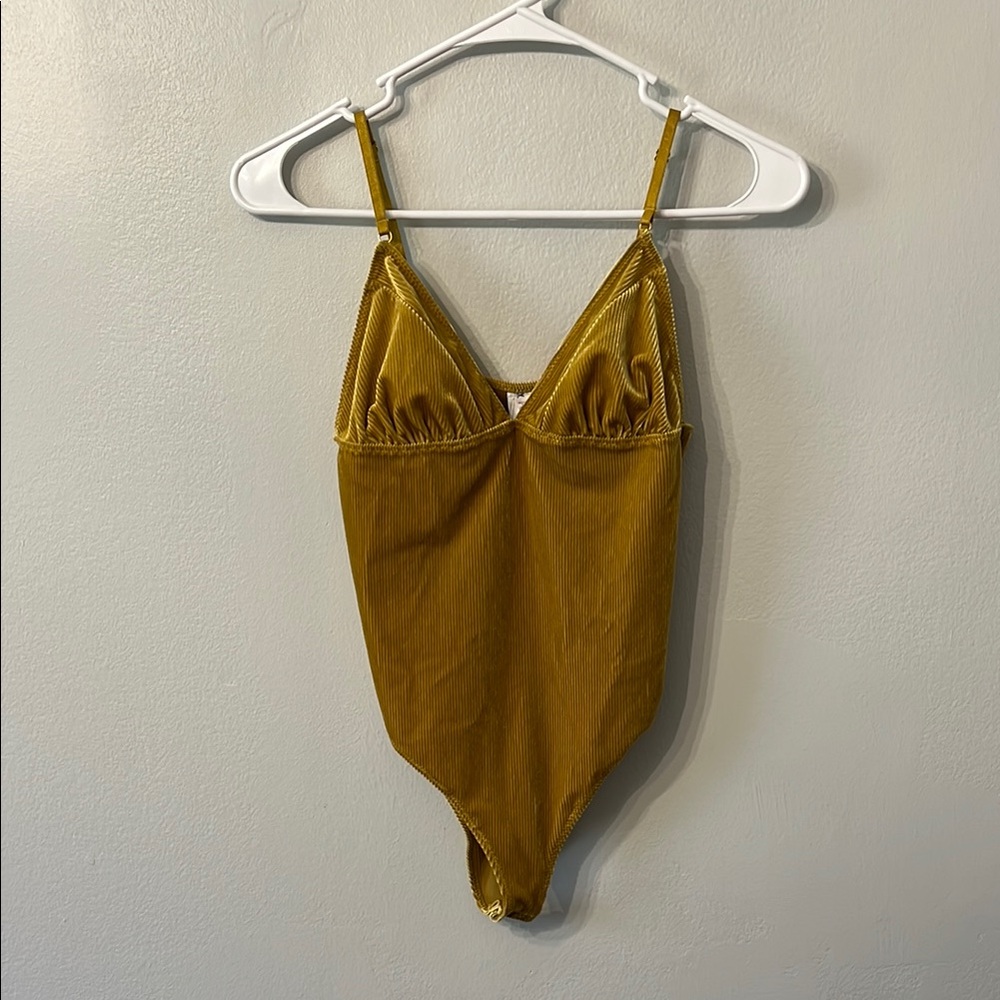 Forever 21 Gold Velvet Bodysuit